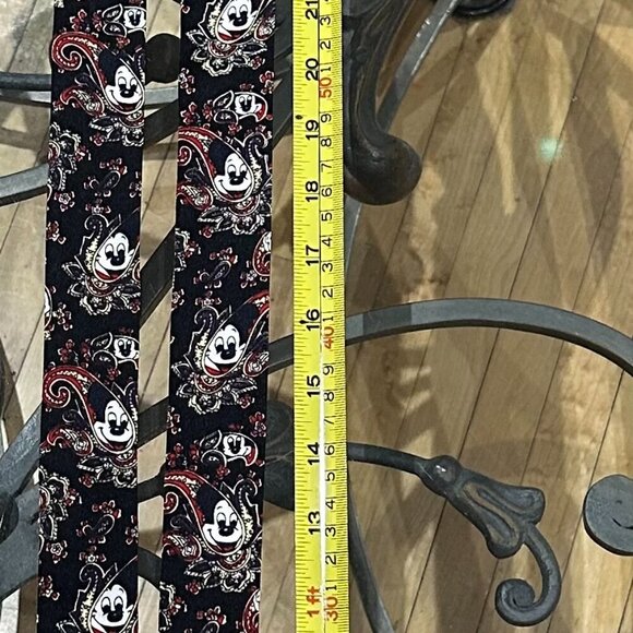 🎩 Rare Vintage Disney Mickey Mouse Paisley 100% Silk Suspenders 🎩 - Picture 14 of 16